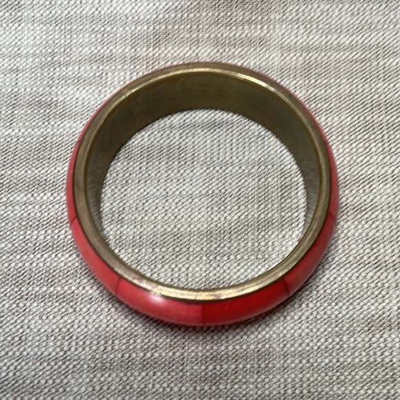 Thick Red Bangle Bracelet - Picture 2 of 3